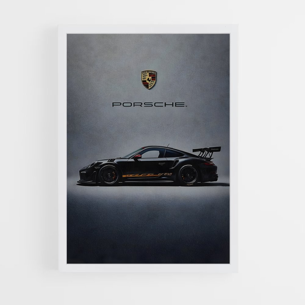 Poster Porsche Noir (vue 3)